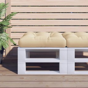vidaXL Almofadão p/ sofá paletes 60x60x12 cm tecido bege