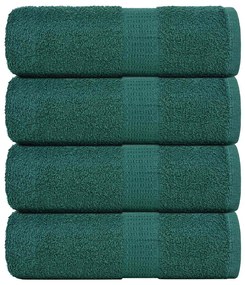 vidaXL Toalhas de rosto 4 peças FROGN Verde 30x30 cm 100% algodão
