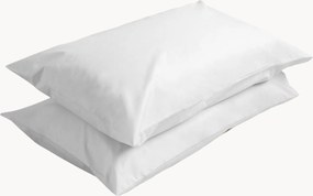 Fronhas de almofada em percal de algodão White, conjunto de 2