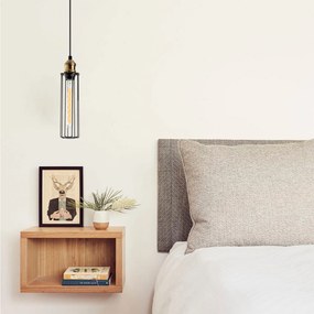 Candeeiro de Teto Zumra – Preto – Diâmetro 8 cm, Altura 123 cm