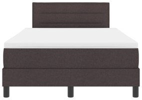 Box Spring Bed com Colchão Marrom Escuro 120x200 cm Tecido