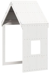 Cama alta com telhado 80x200 cm pinho maciço branco