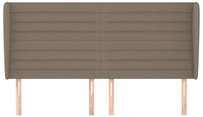 Cabeceira cama abas tecido 163x23x118/128 cm cinza-acastanhado