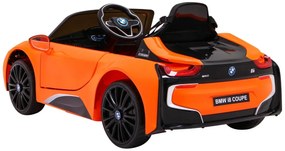 Carro elétrico para Crianças 12V BMW I8 LIFT Rodas de EVA, Assento de couro Laranja