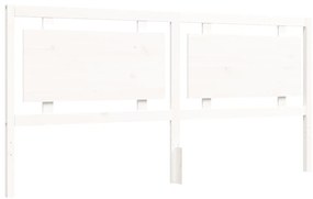 Estrutura de cama com cabeceira 180x200cm madeira maciça branco