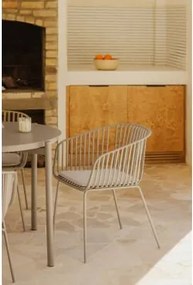 Cadeira De Jardim Com Apoios De Braços Em Aço E Polipropileno Aradina Moka Brown - Sklum