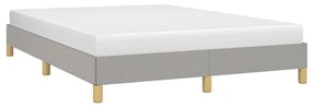 Estrutura de cama sem colchão 140x200 cm tecido cinzento-claro