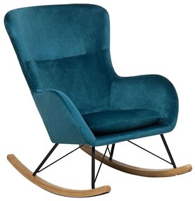 Cadeira de baloiço em veludo azul marinho ELLAN Beliani
