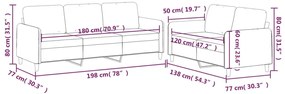 2 pcs conjunto de sofás com almofadões tecido cinza-acastanhado