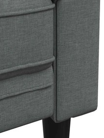 Sofá chesterfield tecido cinzento-escuro