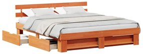 Estrutura da Cama Castanho-mel 180 x 200 cm Madeira Sólida