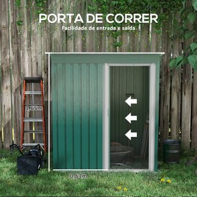 Casetta Verde Chiaro – Abrigo de Jardim Metálico 1,5 m² com Porta de C