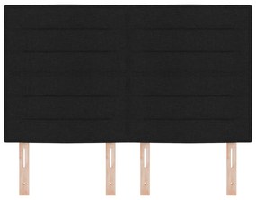 Cabeceira Design de Linhas Preto 160 cm Tecido