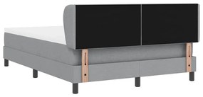 Cama Box Spring vidaXL com Colchão Cinza Claro 160x200 cm Tecido
