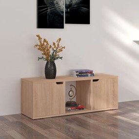 vidaXL Móvel TV 88,5x27,5x30,5 cm contraplacado cor carvalho sonoma