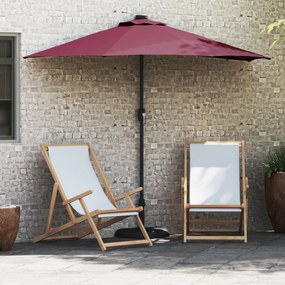 vidaXL Guarda-sol de Jardim Vermelho bordô 294 x 150 x 223 cm tecido