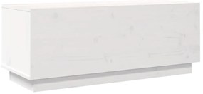 Móvel de TV 90x35x35 cm madeira de pinho maciça branco