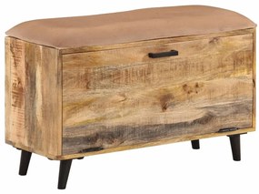 vidaXL Banco sapateira 80x30x45 cm madeira de mangueira maciça