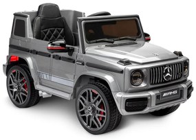 Carro elétrico para crianças 12V Mercedes G63 pneus de borracha, banco de couro Cinzento