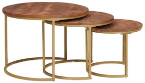 vidaXL Mesas de Café Empilháveis 3 pcs