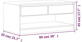 Mesa de centro SAUDA 99x55x45 cm pinho maciço cor carvalho