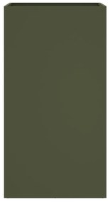Vaso/floreira 42x38x75 cm aço verde azeitona