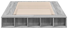 Estrutura de cama 120x200 cm derivados de madeira cinza sonoma
