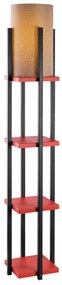 Candeeiro de Pé 7118 – Preto e Vermelho – 25 x 25 x 130 cm