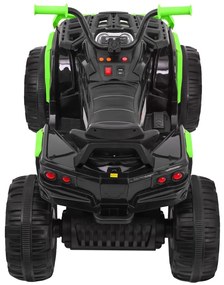 Moto 4 elétrica para crianças 12V 2x45W ATV Com Comando, com Rodas Espuma EVA, Assento couro ecológico, som Crianças Até 30Kg Verde e Preta