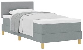 Cama Box Spring com Colchão Cinza Claro 90x200 cm Tecido