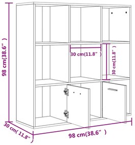 Estante 98x30x98 cm derivados de madeira cinzento cimento