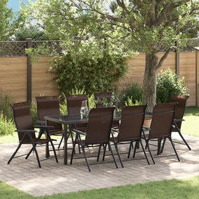 vidaXL Conjunto de Jantar em Jardim 9 Peças Castanho Rattan Sintético