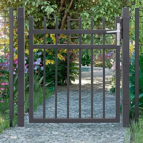 Portão Pequeno de metal para jardim 106 x 6 x 145 cm Cinzento