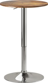 HOMCOM Mesa de Bar com Altura Regulável e Tampo Giratório 360°, Base Redonda, para Cozinha e Sala de Jantar, Ø60x67-93 cm, Castanho | Aosom Portugal