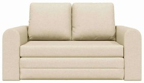 Sofá Cama de Chão 2 em 1 Creme 148x71x83 cm Tecido