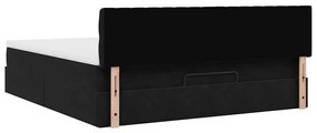 Estrutura de cama otomana com colchão 180x200 cm veludo preto