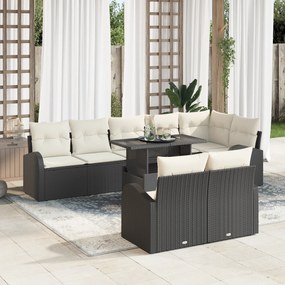 Conjunto de Sofás de Jardim vidaXL de 9 Peças com Almofadas Rattan Pre