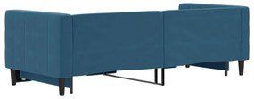 Sofá-cama com gavetão 80x200 cm veludo azul