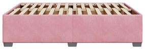 Estrutura de cama 140x200 cm veludo rosa