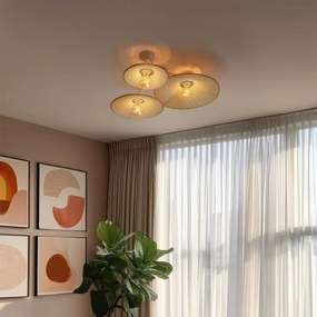 Candeeiro de parede design branco com tecido 3 luzes - Jane Design