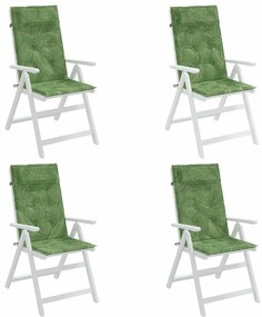 Almofadões p/ cadeira encosto alto 4 pcs tecido oxford folhas