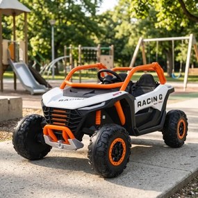 Carro elétrico para Crianças 4X4 2 Lugares 24V RACING Road 2000, Pneus	Espuma EVA, Assento couro ecológico Branco