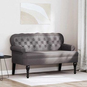 vidaXL Banco Chesterfield Cinzeto 119,5 x 64,5 x 75 cm Couro Sintético