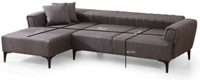 Sofá-cama de canto Hamlet – Cinzento Escuro – 140x270 cm