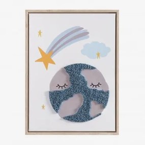 Quadro Decorativo 30x40 Cm Com Textura Têxtil Haley Kids Multicor Soft - Sklum