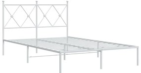 Estrutura de cama com cabeceira 120x200 cm metal branco