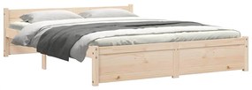Estrutura de cama sem colchão 140x200 cm madeira maciça