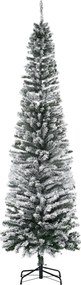 HOMCOM Árvore de Natal 225 cm Árvore de Natal Artificial Nevado com 738 Ramos e Suporte de Metal  Verde e Branco | Aosom Portugal