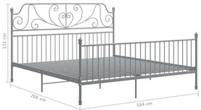 Estrutura de cama 180x200 cm metal cinzento