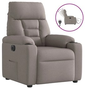 vidaXL Poltrona elétrica reclinável tecido cinzento-acastanhado